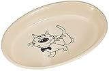 Nobby Katzen Keramik Schale oval, creme / beige, 17 x 11 x 2,5 cm