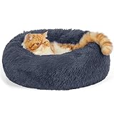 BEDSURE Hundebett waschbar Flauschiges Katzenbett - Ø 50 cm Donut Kissen, Katzenschlafplatz für Katzen Kleine Mittelgroße Hunde, Plüsch Katzenkissen Rund...