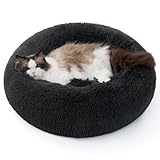BEDSURE Hundebett waschbar Flauschiges Katzenbett - Ø 50 cm Donut Kissen, Katzenschlafplatz für Katzen Kleine Mittelgroße Hunde, Plüsch Katzenkissen Rund...