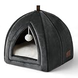 Bedsure Katzenhöhle große Katzen Dunkelgrau - Faltbare...