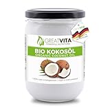 GreatVita Bio Kokosöl, nativ, 500 ml im Glas zum Kochen &...