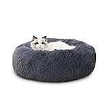 BEDSURE Hundebett waschbar Flauschiges Katzenbett - Ø 50 cm Donut Kissen, Katzenschlafplatz für Katzen Kleine Mittelgroße Hunde, Plüsch Katzenkissen Rund...