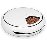 Navaris Automatischer Futterautomat mit Timer - 1,6 L Futterspender bis zu 4 Mahlzeiten am Tag - akustische Benachrichtigung - für kleine Hunde Katze