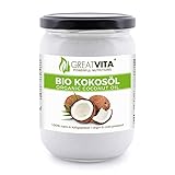 GreatVita Bio Kokosöl, nativ, 500 ml im Glas zum Kochen &...