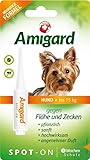 Amigard Spot-On 1er Pack für kleine Hunde, gegen Zecken und Flöhe, 1 Monat Schutz, pflanzliche Wirkstoffe, ohne Parfüm und Konservierungsmittel, vegan